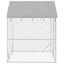 vidaXL Perrera de exterior con techo acero galvanizado plata 6x2x2,5 m, , large indicador imagen numero 3